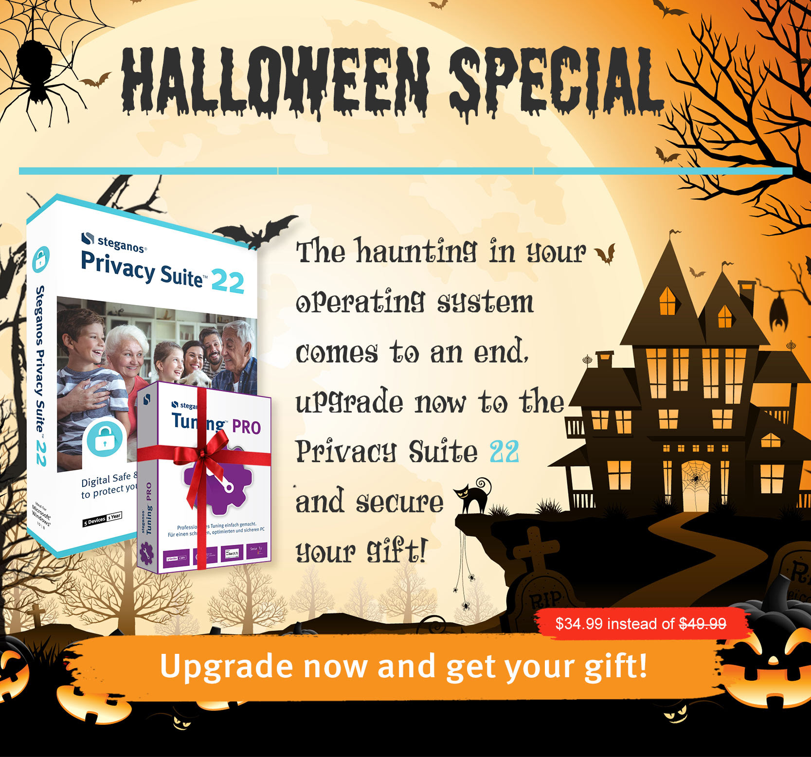 Steganos Halloween Sale: 30% Off Privacy Suite 22 + Free Steganos Tuning Pro