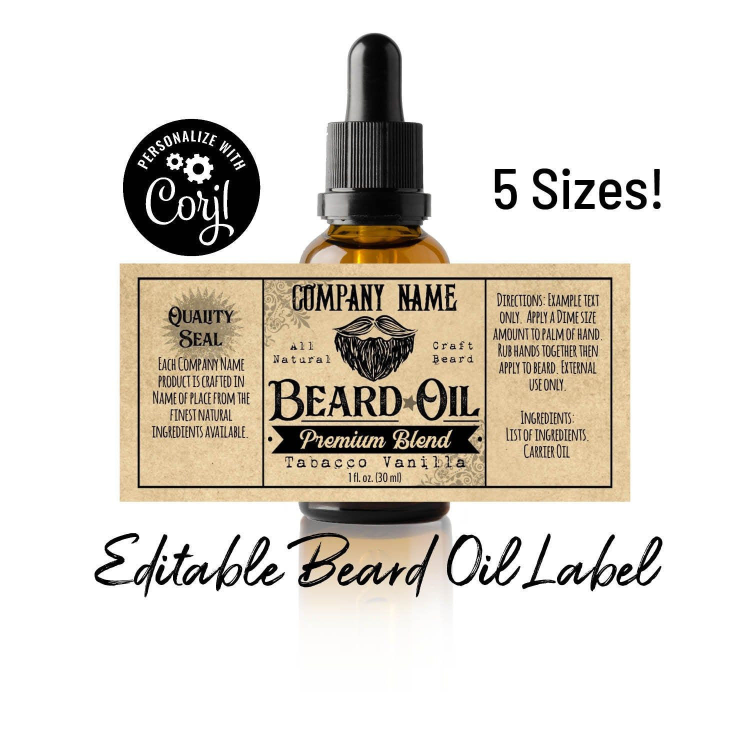 Free Beard Oil Label Template