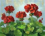 Geraniums Flocked - Posted on Tuesday, April 7, 2015 by Linda Jacobus