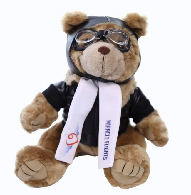 Receive this adorable, limited-edition plush bear as a special gift this holiday season when you support Miracle Flights,
the national charity that helps children, veterans and others reach specialized medical care far from home.