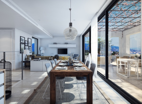 Cala Vinyes II: Luminous living room with open kitchen