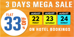 Flat 33% OFF on Hotel Bookings