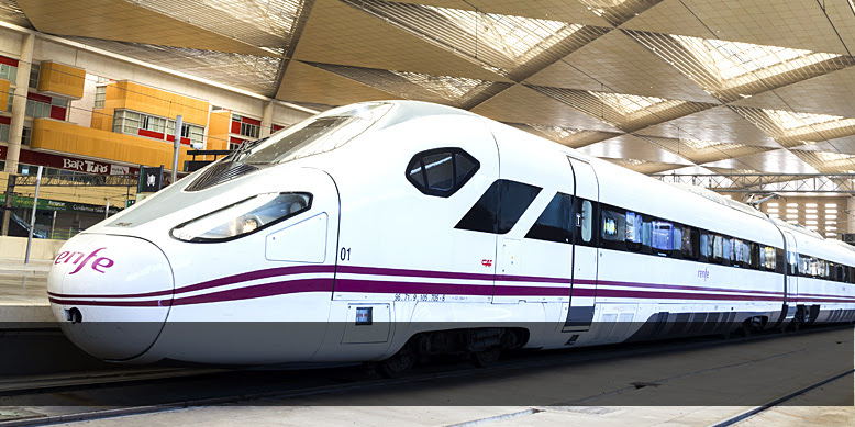 Front view of a high-speed train