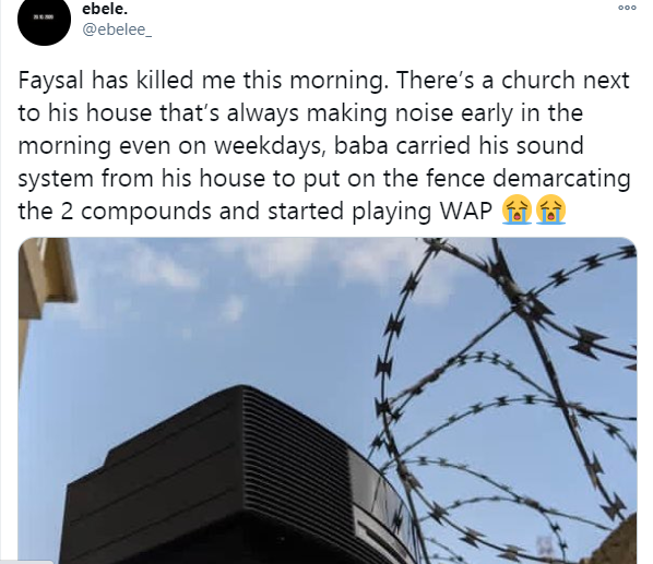Twitter stories: Man faces sound system in direction of church that always 