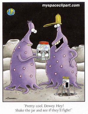 Image result for far side cartoon-dewey, shake the jar, see if they'll fight