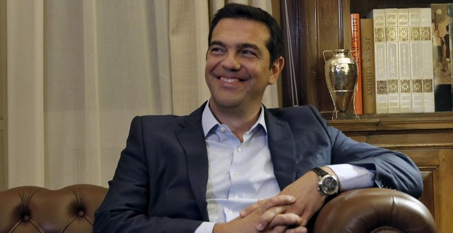 Alexis Tsipras, durante su reunión con el presidente de la república para comunicarle su dimisión. REUTERS