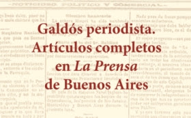 Detalle de la portada de Galdós periodista © Universidad de Extremadura