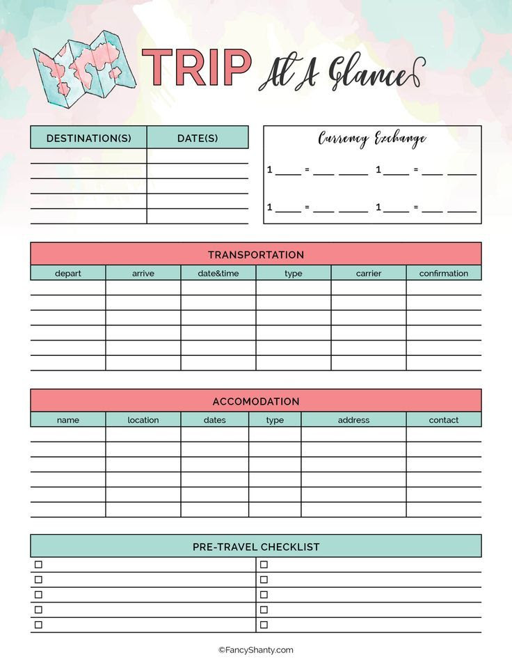 Clickup’s travel planner template (editor’s pick) this clickup travel planner template can be used as a simple way to stay organized on your travels. Free Printable Travel Planner Vacation itinerary template, Travel