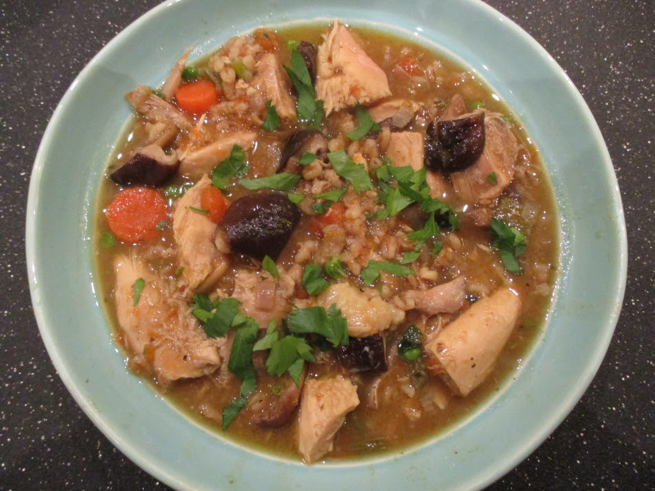 My immune-boosting chicken, shiitake mushroom and vegetable stew, with wholegrain barley - packed with polyphenol phytonutrients