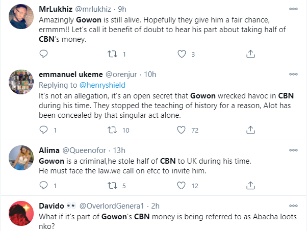 Nigerians reacts to Member of British parliament claiming that former Head of State, Yakubu Gowon left with half of Central Bank