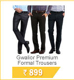 Gwalior Premium Formal Trousers Pack of 3- Black, Blue, Brown