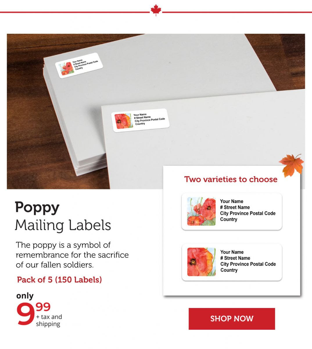 Poppy Mailing Labels