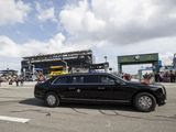 President Donald Trump, accompanied by first lady Melania Trump, drive by before the start of the NASCAR Daytona 500 auto race at Daytona International Speedway, Sunday, Feb. 16, 2020, in Daytona Beach, Fla. (AP Photo/Alex Brandon)