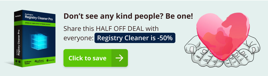 Auslogics Registry Cleaner 50% Off Coupon