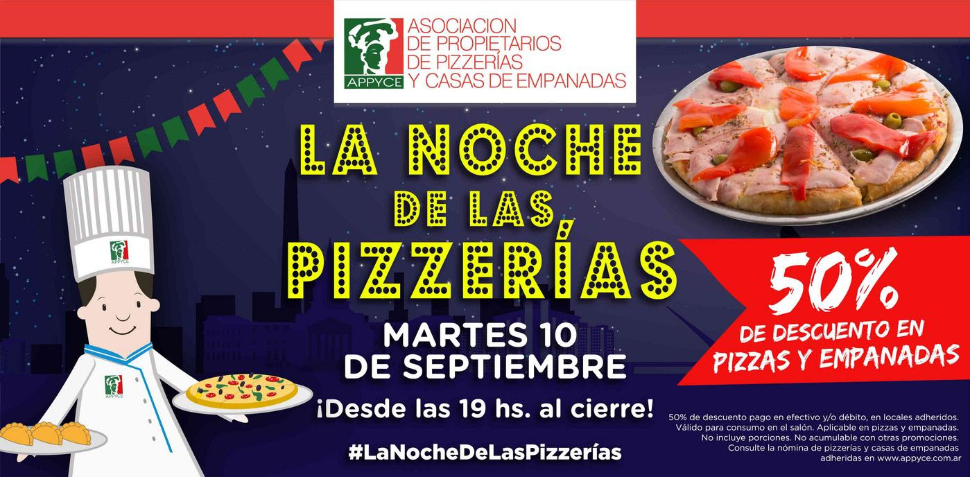 Noche de las pizzerias 2019 - Descuentos