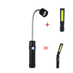 XANES 3 In 1 800LM COB LED 3 Modes USB Magnetic Flashlight