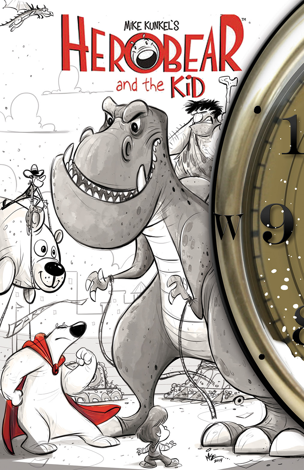 HERO BEAR AND THE KID: SAVING TIME #2 Cover by Mike Kunkel