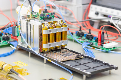 A prototype build of a cube satellite.