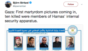 Gaza: Ten of the “innocent civilians” killed were members of Hamas’ internal security apparatus