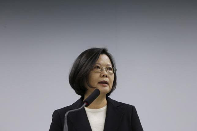 Taiwan president-elect Tsai Ing-wen speaks during a news conference announcing former finance minister Lin Chuan as premier, in Taipei, Taiwan, on 15 March 2016.