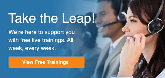 We're here to support you with free live trainings. Click to View Free Trainings