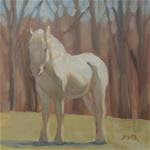 Gray Horse in Spring Sunshine - Posted on Wednesday, April 8, 2015 by Elaine Juska Joseph