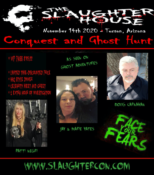SlaughterCon flyer featuring all guests