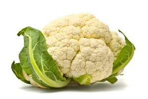 Fresh cauliflower head. Isolated on white background.