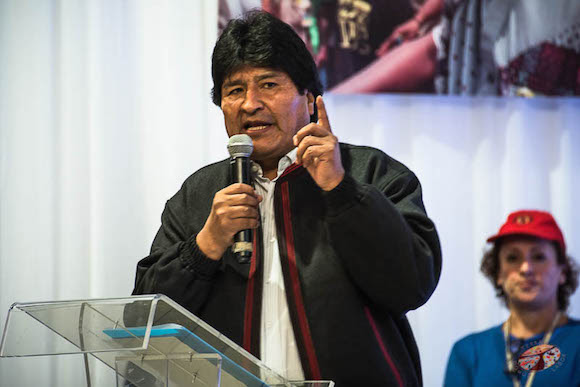 Evo Morales inaugura el II Encuentro de Movimientos Populares. Foto: Equipo de prensa EMMP.