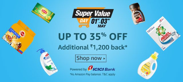 Super Value Day 1st to 3rd May Upto 35% OFF