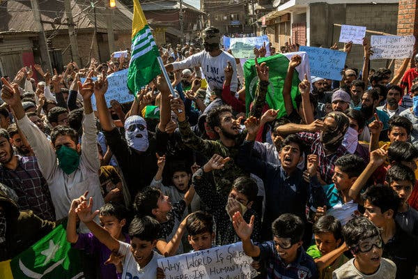 Protesters in 2019, after the Indian government stripped Jammu and Kashmir, India’s only Muslim-majority state, of the autonomy it had held since the 1940s.