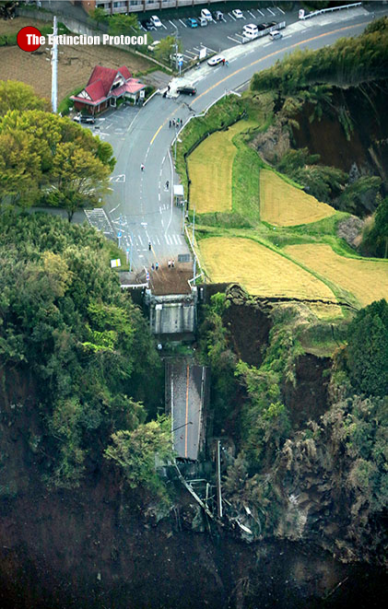 Large road bridge collapses as new quake hits Kumamoto Japan-bridge-2