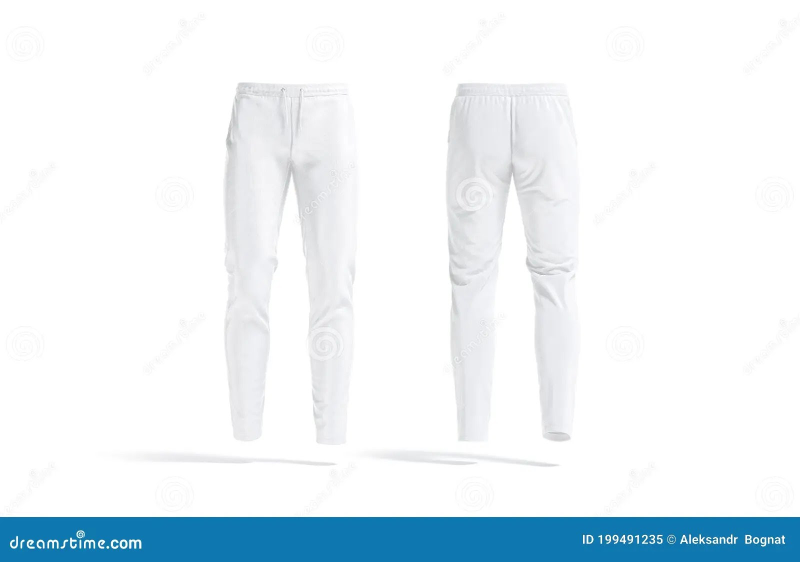 Blank White Sport Pants Mockup, Front and Back View Stock Illustration