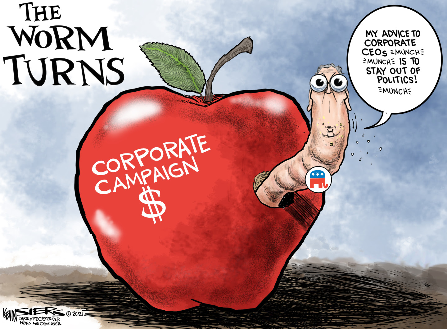 Mitch McConnell thrives on corporate donations but tells companies to not get involved in politics.