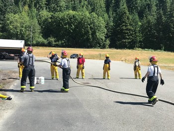 Photo of firefighting training