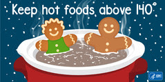 Graphic for Twitter chat: Keep hot foods above 140 degrees