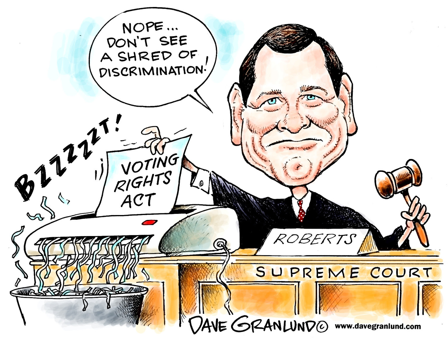 Roberts Supreme Court guts the Voting Rights Act.