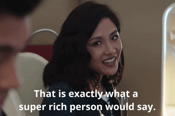 A gif of the protagonist of Crazy rich Asians saying 