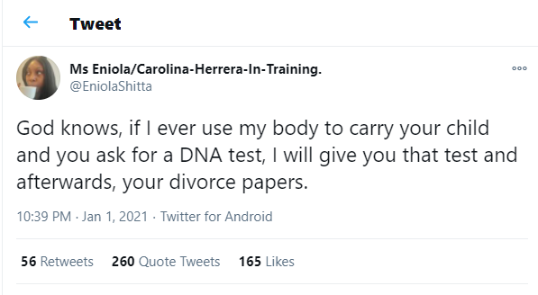 ?If my husband asks for DNA test after giving birth, I