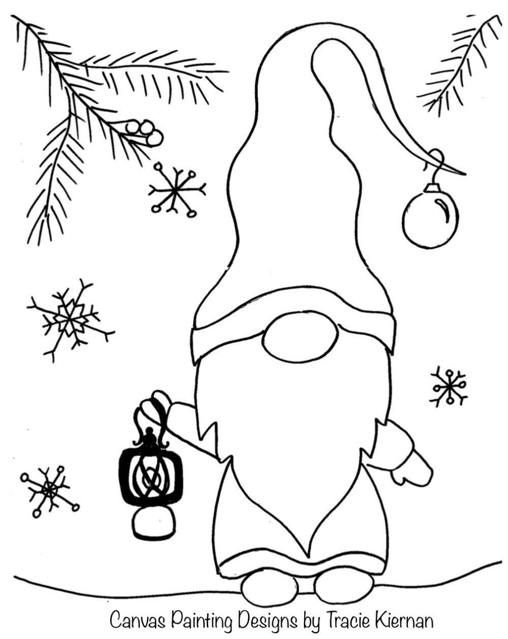 How To Paint A Winter Gnome Painting templates, Painting crafts
