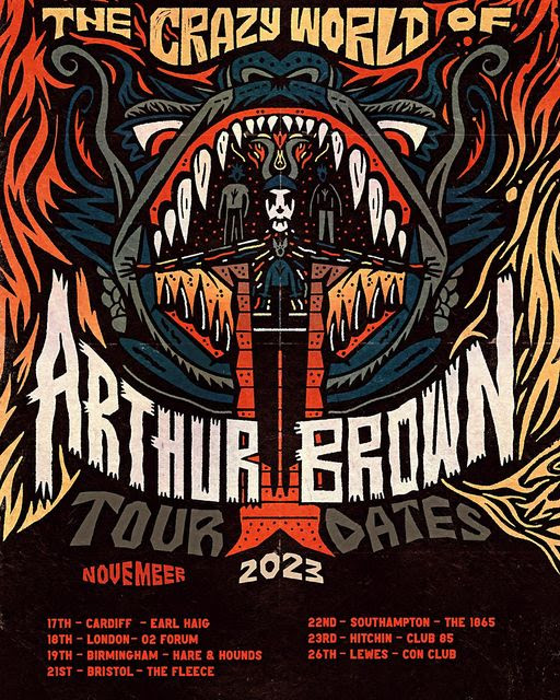 ARTHUR BROWN live flyer UK autumn 2023