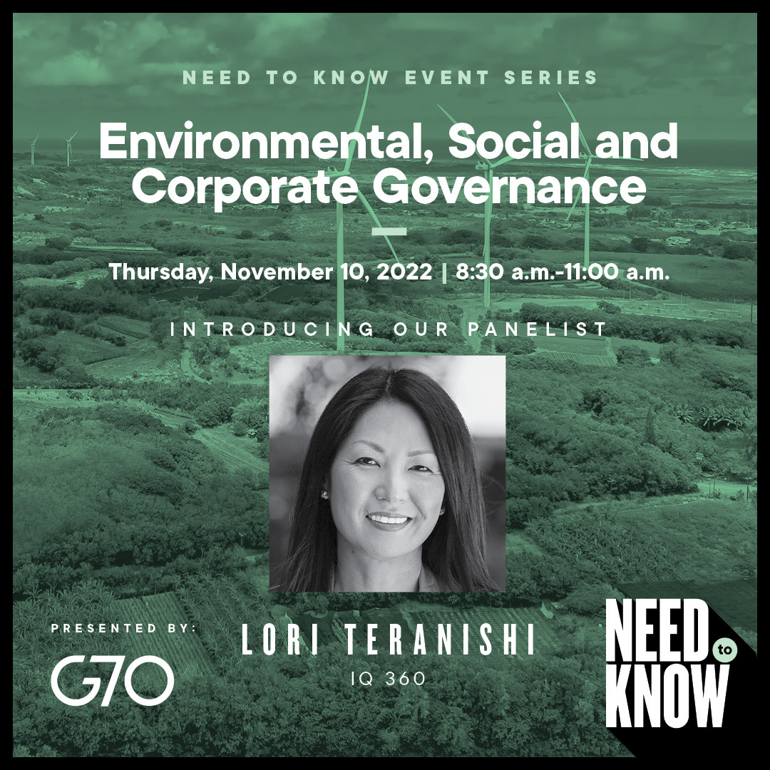 Click here to register for Need to Know: Environmental, Social and Corporate Governance happening in-person on Thursday, November 10 at Fuller Hall, YWCA!