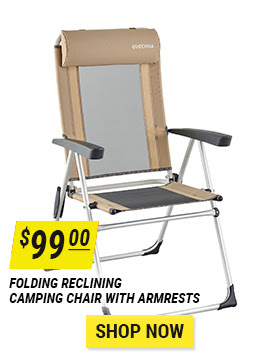 Folding Reclining Camping Chair With Armrests
