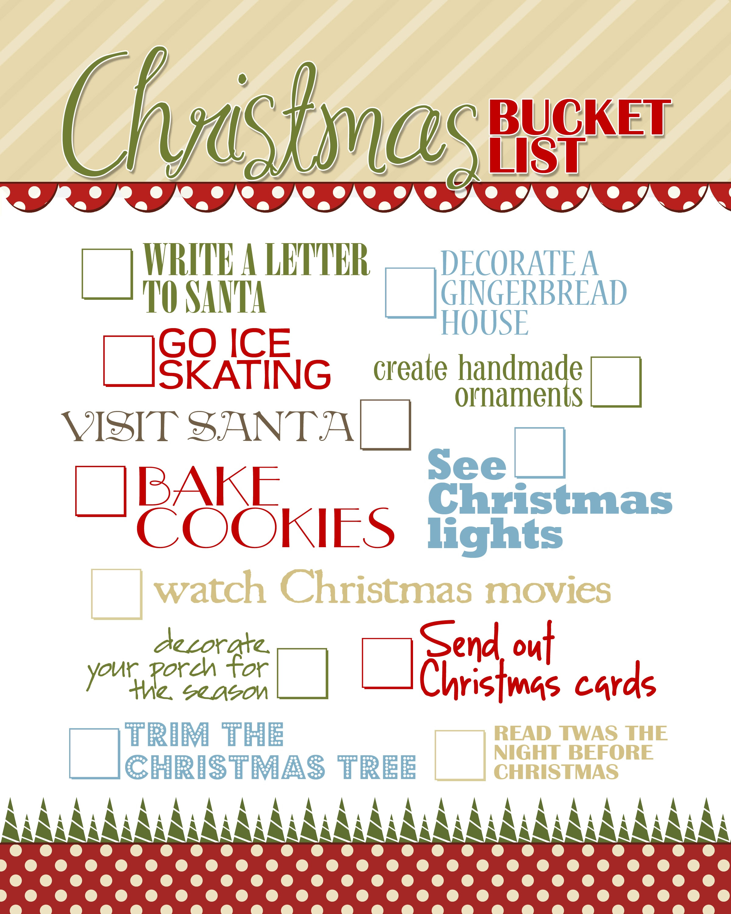 Christmas Bucket List {free printable} How to Nest for Less™