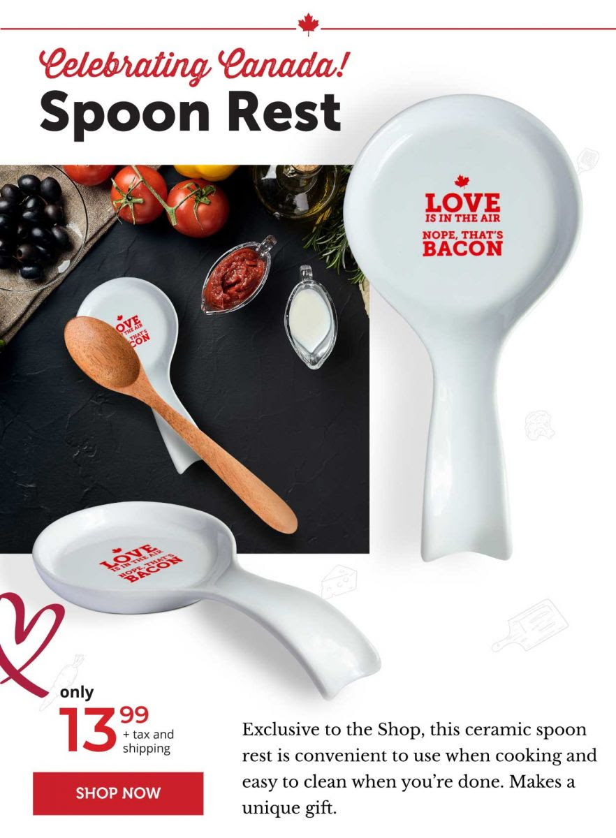 Spoon Rest – Love is in the air—Nope, that’s bacon