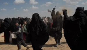 Islamic State Muslimas throw stones at reporter, “we’re the woman of the Islamic State, Allahu akbar, Allahu akbar”