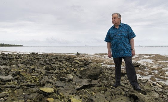 Secretário-geral na ilha de Tuvalu, no Pacífico