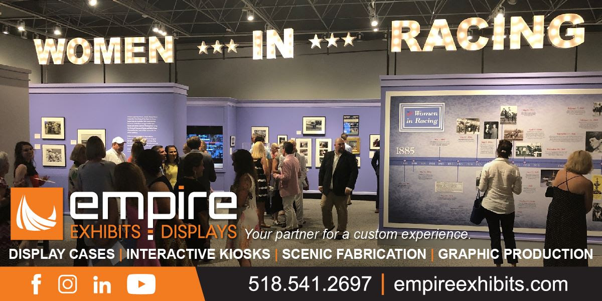 Empire Exhibits ad featuring the National Museum of Racing exhibition 