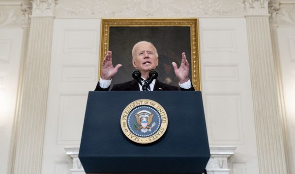 President Joe Biden speaks in the State Dining Room at the White House, Thursday, Sept. 9, 2021, in Washington. Biden is announcing sweeping new federal vaccine requirements affecting as many as 100 million Americans in an all-out effort to increase COVID-19 vaccinations and curb the surging delta variant. (AP Photo/Andrew Harnik)