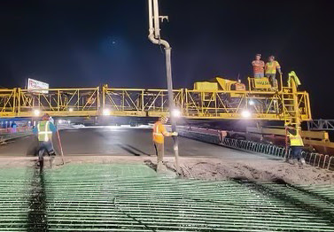 Mann Road bridge deck over I-465